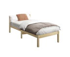 Oikiture Bed Frame Single Size Wooden Timber Bed Frame Wood Base Platform Headboard