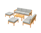 Livsip Outdoor Sofa Set Patio Furniture Wooden Table & Chairs Garden Lounge 8 Piece