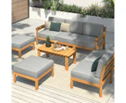 Livsip Outdoor Sofa Set Patio Furniture Wooden Table & Chairs Garden Lounge 8 Piece