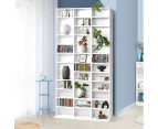 Oikiture Bookshelf DVD/CD Storage Bookcase Book Shelf Media Rack Display Cabinet White