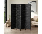 Oikiture 4 Panel Room Divider Wooden - Black