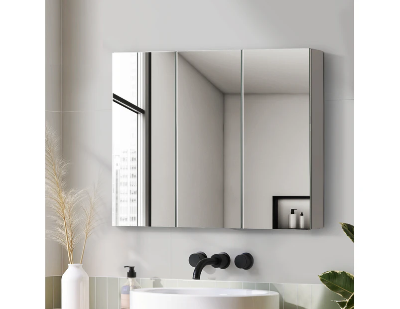 Welba Bathroom Mirror Cabinet Vanity Medicine Wall Storage White 900mm x 720mm