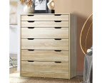 Oikiture 6 Chest of Drawers Tallboy - Natural