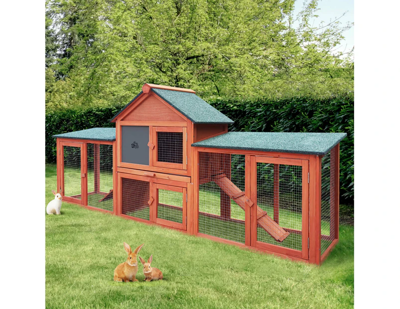 Alopet Rabbit Hutch Chicken Coop 210cm X 45cm X 85cm