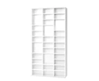 Oikiture Bookshelf DVD/CD Storage Bookcase Book Shelf Media Rack Display Cabinet White