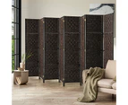 Oikiture 8 Panel Room Divider 326x170CM - Brown