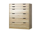 Oikiture 6 Chest of Drawers Tallboy - Natural