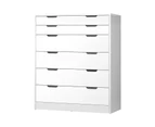 Oikiture 6 Chest of Drawers Tallboy - White