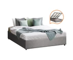 Oikiture Bed Frame King Size Gas Lift Bed Base With Storage