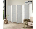 Oikiture 8 Panel Room Divider Wooden - White