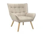 Oikiture Armchair Fabric Upholstered Beige
