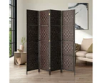 Oikiture 4 Panel Room Divider Wooden - Brown