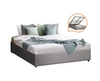 Oikiture Bed Frame Double Size Gas Lift Bed Base With Storage