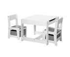 Oikiture Kids Table and Chairs Set Activity Chalkboard Drawing Desk with Toys Storage Box