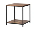 Oikiture Side End Table Coffee Table Bedside Shelf 2-Tier Industrial Furniture