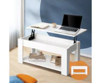 Oikiture Coffee Table Lift Up Top - White
