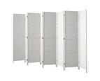 Oikiture 8 Panel Room Divider Wooden - White