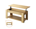 Oikiture Coffee Table Lift Up Top - Natural