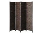Oikiture 4 Panel Room Divider Wooden - Brown