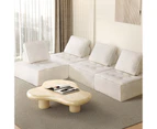 Oikiture 4PCS Modular Sofa Lounge Chair Armless TOFU Back Sherpa White