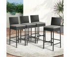 Livsip Outdoor Bar Stools Rattan Dining Chairs Bar Stools Furniture Patio Set of 4