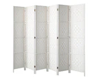 Oikiture 6 Panel Room Divider Wooden - White