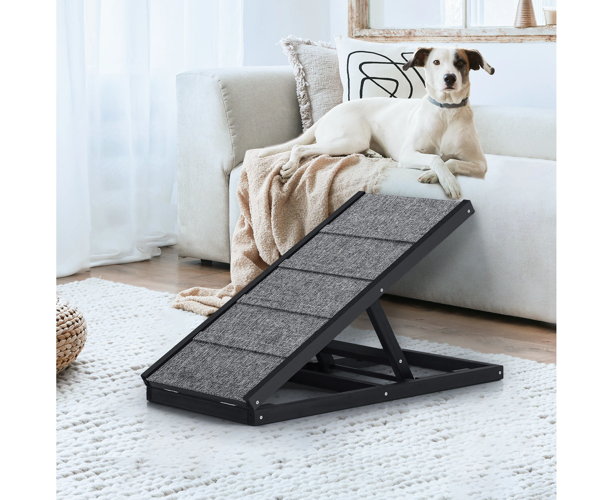 Alopet Dog Pet Ramp Adjustable Height Dogs Stairs Bed Sofa Car Foldable 70cm