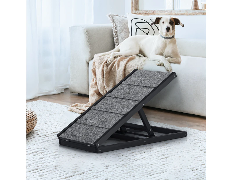 Alopet Dog Pet Ramp Adjustable Height Dogs Stairs Bed Sofa Car Foldable 70cm