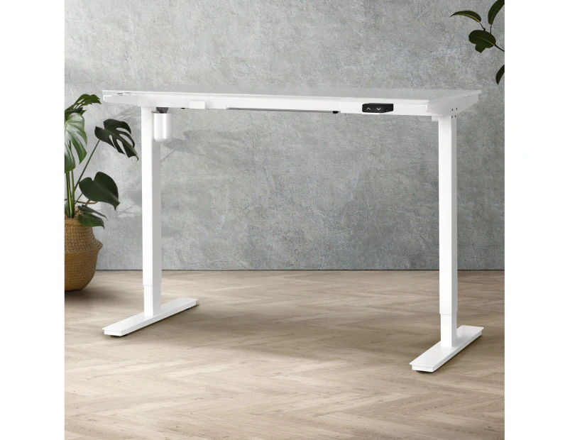 Oikiture Electric Standing Desk Frame Single Motor White