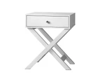 Oikiture Bedside Table White