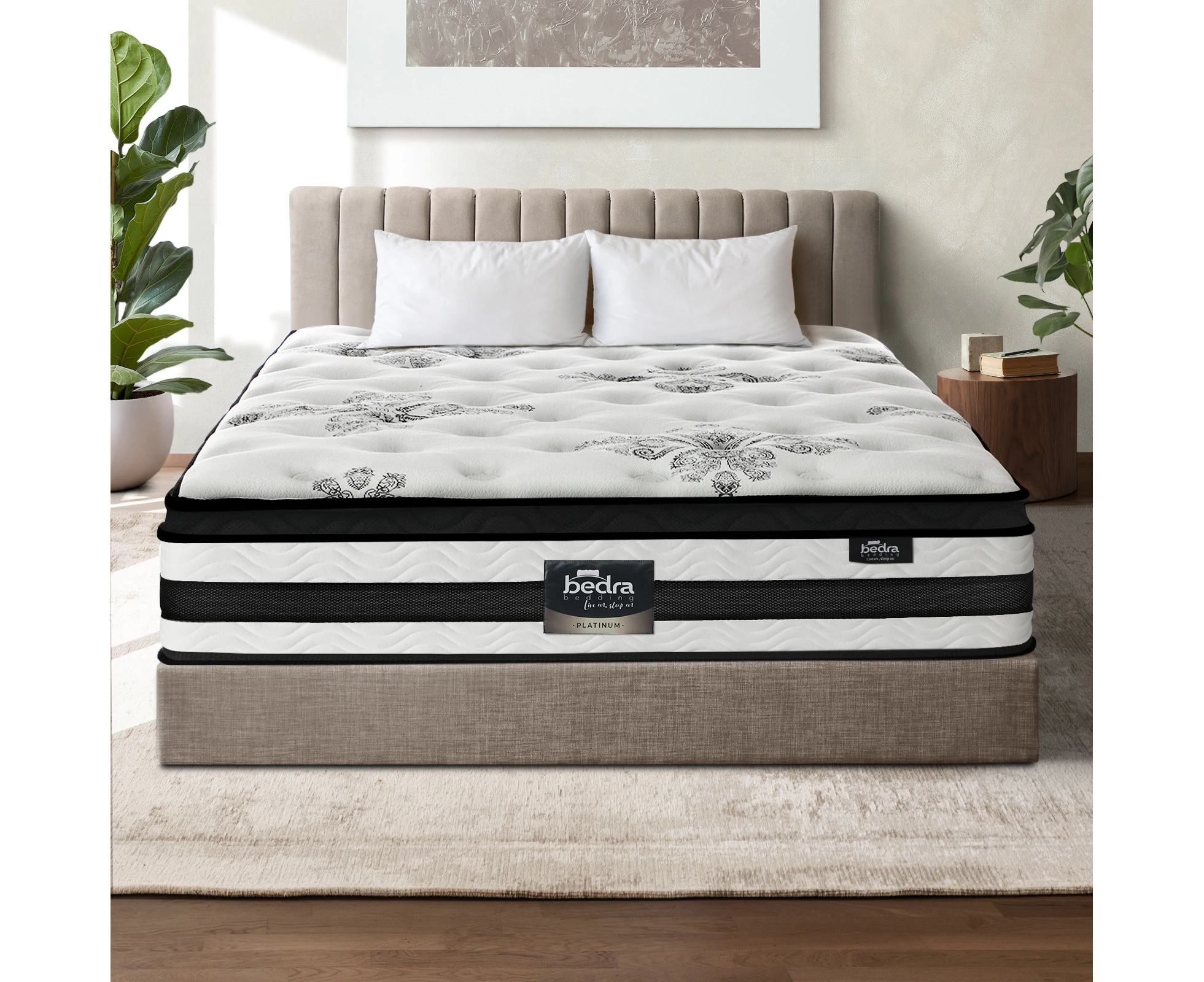 Bedra Queen Mattress 34CM 7 Zone Pocket Spring Cool Gel Foam Medium Firm