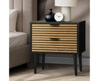 Oikiture Bedside Table Black