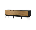 Oikiture TV Cabinet Entertainment Unit Stand Storage Three Door 160CM