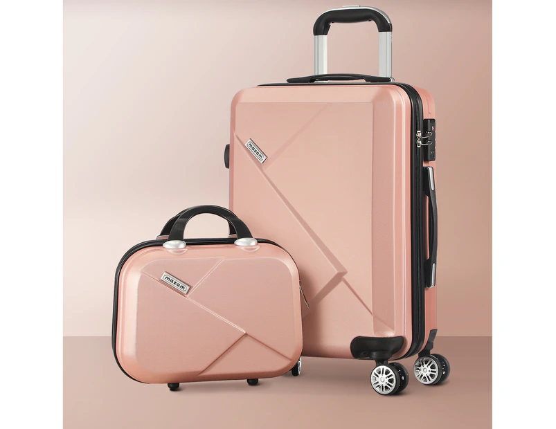 Mazam 2PCS Luggage Suitcase Trolley Set Travel TSA Lock Storage Hard Case Pink