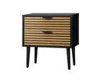 Oikiture Bedside Table Black