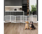 Alopet Wooden Pet Dog Fence 284x60.5cm 6 Panels Safety Stair Barrier Security Gate Door White