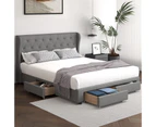 Oikiture Bed Frame Queen Size Frames with 4 Storage Drawers