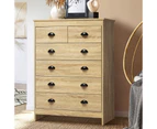 Oikiture Tallboy 6 Chest of Drawers Dresser Table Storage Cabinet Bedroom Wooden