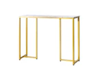 Oikiture Console Table Hallway Entry Side Tables Marble Effect Hall Display White&Gold