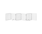 Alopet Wooden Pet Dog Fence 284x60.5cm 6 Panels Safety Stair Barrier Security Gate Door White