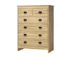 Oikiture Tallboy 6 Chest of Drawers Dresser Table Storage Cabinet Bedroom Wooden