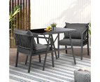 Livsip 3PCS Outdoor Dining Setting Lounge Patio Furniture Table Chairs Set