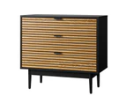Oikiture 3 Chest of Drawers Dresser Table Bedside Lowboy Storage Cabinet