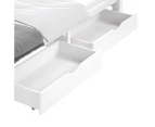 Oikiture 2x Bed Frame Storage Drawers Timber Trundle for Wooden Bed Frame Base White