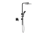 WELS 10" Rain Shower Head Set Square Handheld With Shower Mixer Tap Black