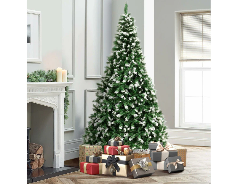 Mazam Christmas Tree 1.8M 6FT Xmas Trees Snowy Decorations Green 830 Tips