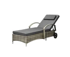 Livsip Wheeled Sun Lounger Day Bed Outdoor Setting Patio Furniture