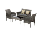 Livsip Outdoor Furniture 4-Piece Lounge Setting Chairs Table Wicker Set Patio