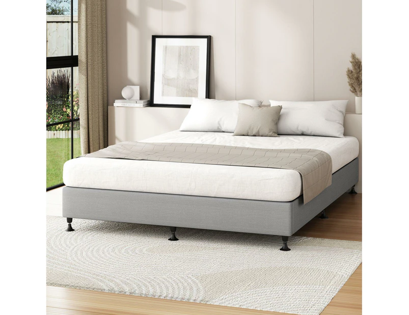 Oikiture Bed Frame King Size Bed Base Platform Grey