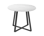 Livsip 90cm Outdoor Dining Marble Table Furniture Patio Garden Bistro Desk Black